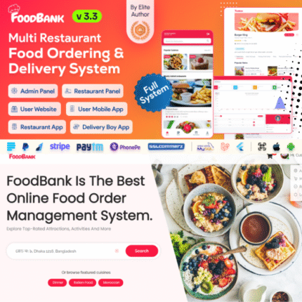 FoodBank Multi Restaurant - Food Delivery App | Restaurant App with Admin & Restaurant Panel - Codecanyon Code Script
