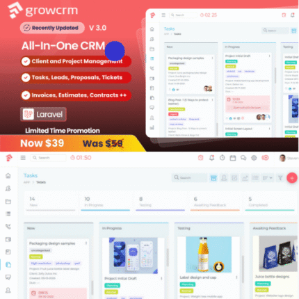 Grow CRM - Laravel Project Management Codecanyon Code Script